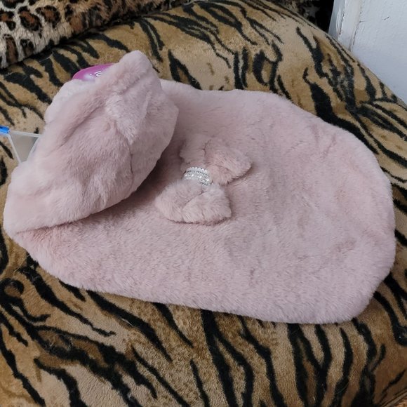 Pet Coat Plush.. Super soft w. Pearl Bow New w/ Tag! Sz Med. - Picture 2 of 4